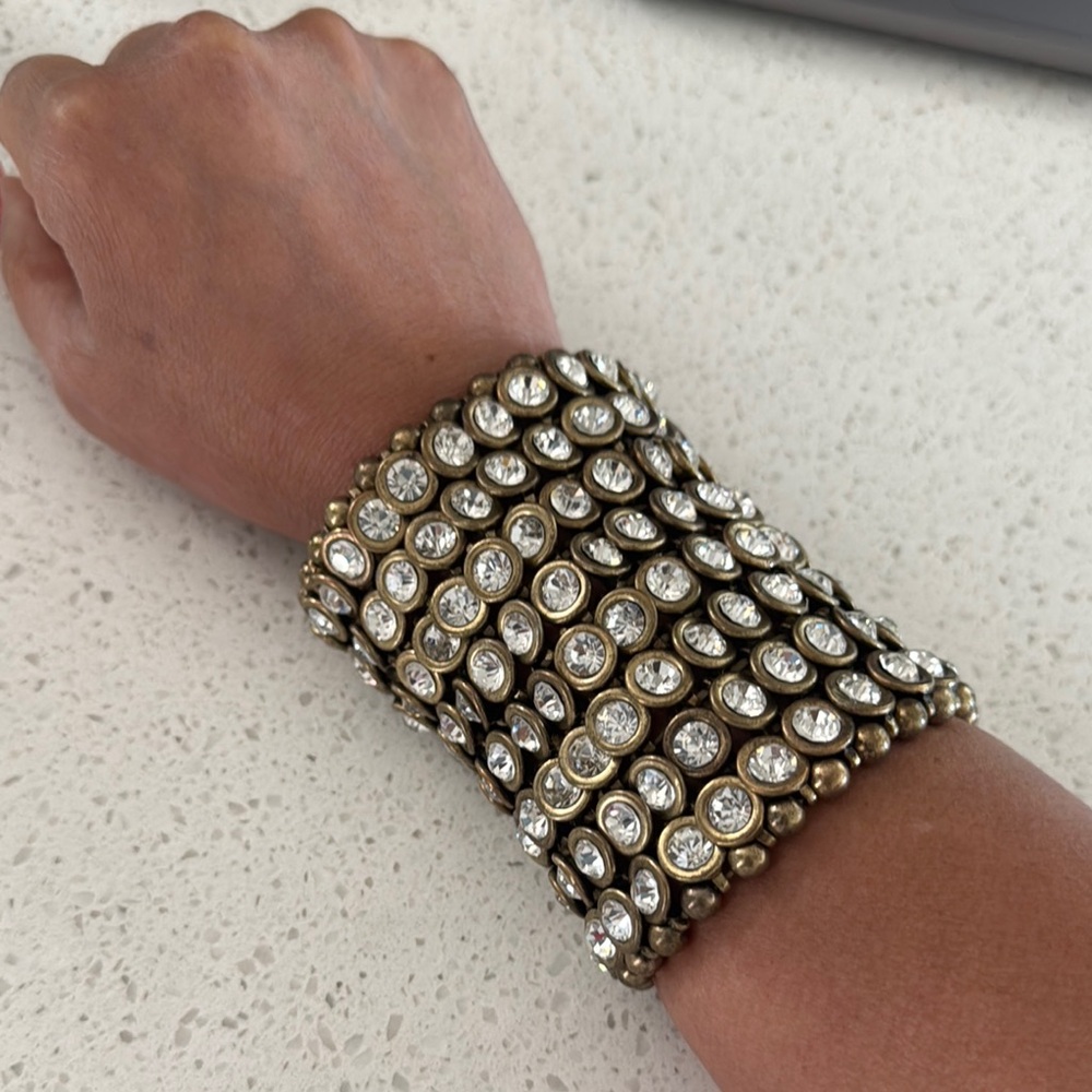 Elegant Gold and Silver Crystal Bracelet